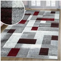 OTTO home Teppich Corine, rechteckig, Höhe: 9 mm, mit besonders weichem Flor, Kurzflor, modernes Karo-Design