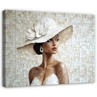 Wallarena Leinwandbild Frau Abstrakt - Beige - Modern - Wohnzimmer, Frau, 40x30x2cm