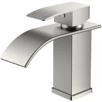 LuxusKollektion Waschtischarmatur Waschtischarmatur Einhandmischer Wasserfall Auslaufhöhe 80mm Edelstahl