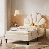 Simurq Einzelbett Polsterbett Samt Einzelbett mit gepolstertem, Jugendbett Bettgestell (Einzelbett), 90x200 cm aus Samt, höhenverstellbarem Kopfteil