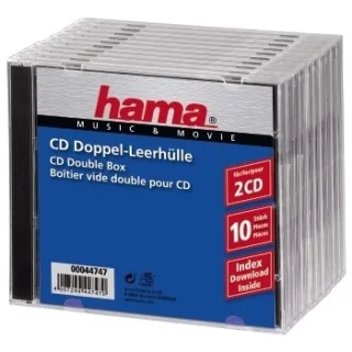 Hama CD Double Jewel Case Standard | 44747 | Behälter CD-Aufbewahrung - Kapazität: 2 CD