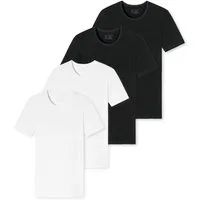 Schiesser T-Shirt 95/5 Organic Cotton (4-tlg) Rundhalsausschnitt, kurzarm