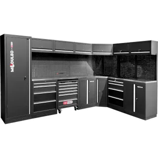 KS TOOLS Werkstatt-Schranksystem, L-Form, 3400 x 2120 mm, Variante 1 - 866.6210