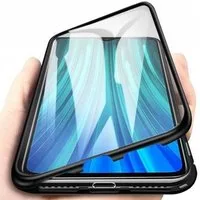 cofi1453 Smartphone-Hülle 360 Magnet Slim Metall Case mit Schutzglas Vorne+Hinten