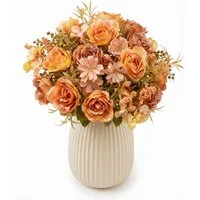 Kunstblumenstrauß Kunstblumen Set künstlicher Strauß, Fanci Home, – realistische Blumen Deko Wohnzimmer Schlafzimmer