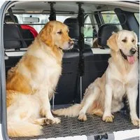 PawHut Hundegitter verstellbares Trenngitter für Hunde (Autotrennwand, 1 St., Hundeschutzgitter Auto), Schwarz 89-150 x 9 x 76-124 cm