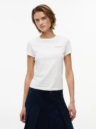 Tommy Jeans (PVH Group) - TJW SLIM ESS LOGO 1 SS TEE EXT Ecru - Gr. - M