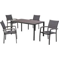MERXX Garten-Essgruppe Pisa, (Set, 5-tlg), inkl. 4 Stapelsessel, 1 Tisch