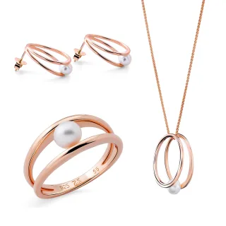 Orphelia 'Heloise' Damen-Set aus 925er Sterlingsilber: Halskette + Ohrringe + Ring – Rosé SET-7509