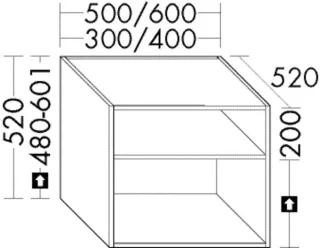 Burgbad Regal Sys30 PG4 Sana 520x500x520 Eiche Weiß, WVIH050F6335 WVIH050F6335