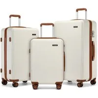 KONO Handgepäck-Trolley Koffer, PC + ABS Hartschale, TSA-Schloss, Doppel-Spinnräder