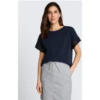TOM TAILOR T-Shirt T-Shirt Loose Fit T-Shirt mit Crochet-Ärmeln