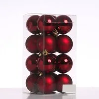 MARELIDA Weihnachtsbaumkugel Christbaumkugeln Weihnachtskugeln bruchfest 4cm weinrot 16er Set (16 St)