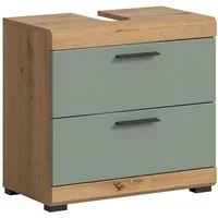Lomadox Waschbeckenschrank SIROCO-158 in Artisan Eiche mit Salbei, 60cm breit