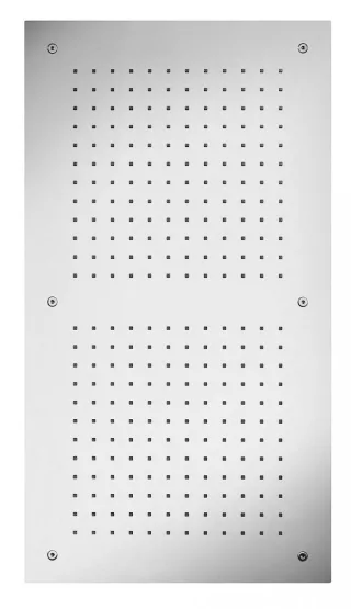 Herzbach Deckeneinbaubrause 700mm x 380mm, Doppel Regenbrause gebürstet, 11.670380.3.09 11.670380.3.09
