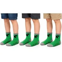 Minecraft ABS-Socken 3x Minecraft Stoppersocken Kinder Strümpfe Anti Slip Socken 3x Minecraft Kinder Anti Rutschsocken