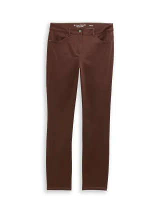 Tom Tailor - TTEDDA SLIM Hose dark pecan brown - Gr. - 32