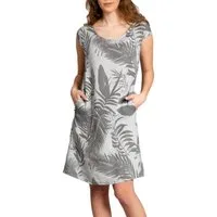 Caspar Sommerkleid SKL027 knielanges elegantes Damen Sommer Leinenkleid Luftig leicht, figurumspielende Form, mit seitlichem Jersey-Einsatz