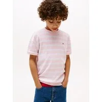 Tommy Hilfiger T-Shirt INTERLOCK STRIPE HTR T-SHIRT SS für Kinder bis 16 Jahre, mit kleinem Flag-Label