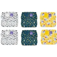 Bambino Mio Stoffwindeln 6er Pack Bambino Mio, Miosolo Stoffwindel Überhose One Size (6-St), Hautsympatisch