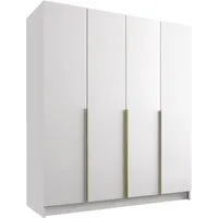 MIRJAN24 Kleiderschrank Santi I (mit vier Drehtüren) Kleiderstange, Metallgriffe