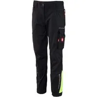 fortis Arbeitsbundhose Damen-Cargohose Performance schwarz/lime