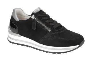 Gabor 06.528.87 Damenschuhe Halbschuhe Sneaker Schwarz/Grau Velour Komfort