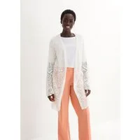 bonprix Longstrickjacke (1-tlg) lockere und offene Passform, mit femininem Lochmuster, casual Stil