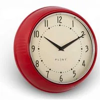 LS-LebenStil Wanduhr Nostalgische Metall Küchenuhr 23cm Rot Vintage Bürouhr Quarzwerk (Lautlos Leise ohne Ticken - Schlafzimmer Flur Büro Küche Wohnzimmer)