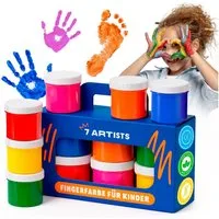 7 Artists Fingerfarbe Fingerfarben Kinder Set 6x60ml, Fingermalfarben Für Kinder