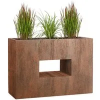 Pflanzwerk® Hochbeet Pflanzkübel VISTA Premium Blumenkübel aus Fiberglas mit Lotus-Effekt, Fiberglas - Handgefertigt - Rechteckig - Frostbeständig