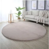 SIMPEX24 Teppich Unicolor - Einfarbig, Rund, Höhe: 20 mm, Runder Teppich Wohnzimmer Einfarbig Shaggy Flauschiger Felloptik