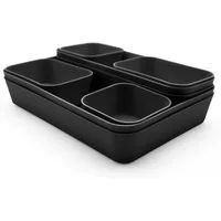 BigDean Organizer Schubladen Organizer mit 8 Fächern in Schwarz (Set, 1 St., 8 tlg), Küche (Lebensmittelecht), Schreibtisch, Büro