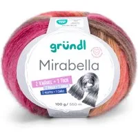 Gründl Wolle Mirabella Farbverlaufsgarn mit Anleitung Häkelwolle, 550,00 m (Wolle Farbverlaufswolle zum Stricken und Häkeln, Strickwolle, Strickgarn, Handstrickgarn), 80% Polyacryl, 20% Wolle