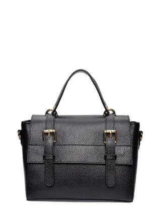 Anna Luchini Schwarz Rindsledertasche