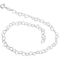 Silberkettenstore Fußkette Fußkette Herzen - 925 Silber, Länge wählbar von 23-30cm
