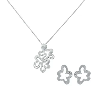 Orphelia 'Malenia' Damen 925 Sterling Silber Set: Kettenanhänger + Ohrringe - Silber SET-7077