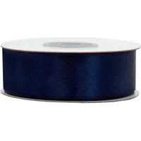 Creativery Satinband, Satinband 25mm x 25m Rolle Dunkelblau