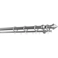 GARESA Gardinenstange Palmi, Ø 28 mm, 2-läufig, Wunschmaßlänge, mit Bohren, verschraubt, Kunststoff, Stahl, Vorhanggarnitur, Kunststoff, verlängerbar, mit Ringe/2 Lauf Gleiter