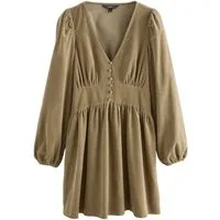 Next Minikleid Langärmeliges Cord-Minikleid, Kurzgröße (1-tlg)
