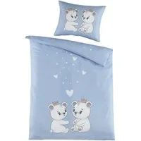 Optidream Babybettwäsche Set Renforcé 100x135 Design Bärenfreunde, Renforcé, 2 teilig, Sommer Geschenke Idee Frauen Männer weich sale Reißverschluss Partner