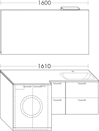 Burgbad Set Sys30 PG3 Diago Grau Hochglanz/Alpinweiss, SFHP161F1509C0001 SFHP161F1509C0001
