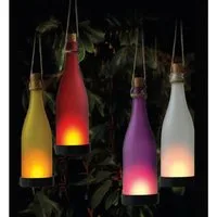 Garden Pleasure LED Solarleuchte Solar-Leuchte Glasflasche, LED, 4 Farben mit Ein- / Ausschalter