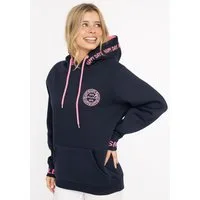 Zwillingsherz Hoodie "Happy Days" gestickte pinke Details, Kapuze, Kordelzug, Tasche vorne, Rippbündchen