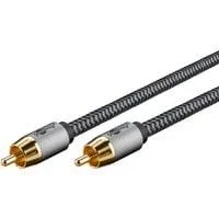Plus Mono-Cinchkabel schwarz/silber, 2 Meter