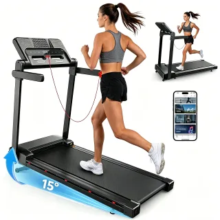[EU Direct] Formill FT54 Foldable Treadmill with 15% Auto Incline, Top Speed 14km/h, 3.0HP Motor, Heart Rate & App Conne