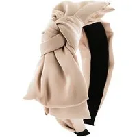 axy Haarreif Haarreif mit große Doppel Schleife aus Satin 16 cm x 7,5 cm, Vintage Damen Haareifen Haarband