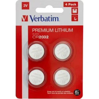 1x4 Verbatim CR 2032 Lithium Batterie 49533