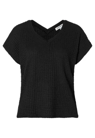 MORE & MORE - Shirt mit Waffelstruktur schwarz - Gr. - 34