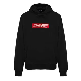 Diesel - Kapuzenpullover für Herren/Damen Unisex (Kaviar-Schwarz)